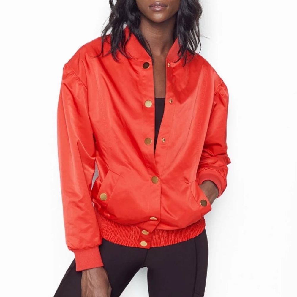 Victoria’s Secret Sport Red Satin Bomber